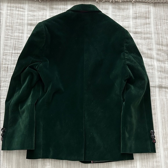 Tommy Hilfiger Boys Green Velvet Blazer - Picture 3 of 4